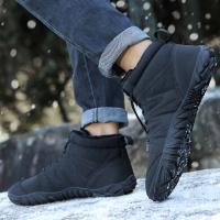 Zapatos descalzos con punta ancha para mujer y hombre, calzado minimalista forrado de piel, suela cero caída, botas de nieve cálidas para caminar al aire libre, Invierno - details 17