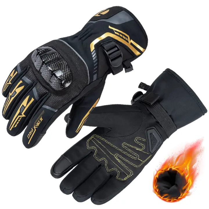 Guantes de Moto Invierno 2025 A Prueba de Viento y Agua de Fibra de Carbono - 1