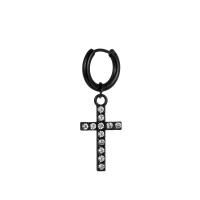 Pendiente de aro con plumas cruzadas para mujer, Piercing de acero inoxidable, con Clip, estilo hip pop, Punk, CZ, magnético, 1 par - details 16