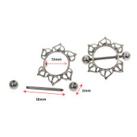 Piercing con forma de flor para pezón, piercing sexy de acero inoxidable 316l, joyería corporal, barra de cadena para el vientre, piercing para pezón, piercing para ombligo, 2 uds. - details 1