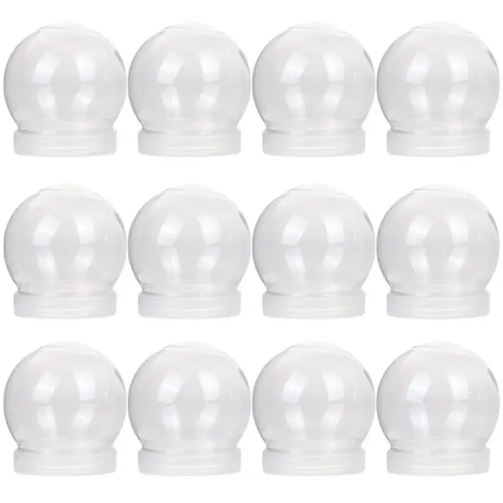 Frasco redondo de plástico transparente para embalaje de dulces y galletas, frasco de almacenamiento de 140ML, decoración de Navidad, 12 unidades/lote, 2023 - 1