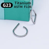 100%-pendientes de titanio G23 para mujer, piercing para la nariz, medio anillo en forma de d, segmento, cartílago - details 4
