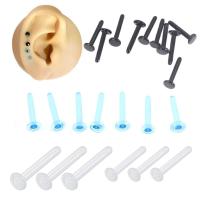 Piercing para la nariz con forma de I & L, tachuelas invisibles para el cartílago de la nariz, transparente, azul claro, 8/10/12mm, 2 piezas - details 0