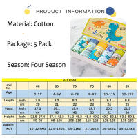 Ropa interior de algodón suave para niños, bragas transpirables con dibujos de dinosaurios, de 2 a 14 años, lote de 5 unidades - details 1
