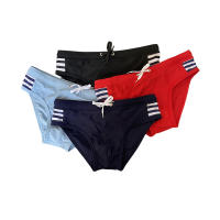Jessborn calzoncillos de natación para hombre, pantalones cortos de cintura baja a rayas, bañador deportivo para surfear en la playa, primavera caliente - details 6