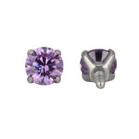 Gema CZ de titanio ASTM F136, accesorio con rosca interna para Labret Lip Stud, bolas de repuesto, Tragus Helix, pendientes, parte superior dérmica, 2,5-4mm, 2 unidades - details 2