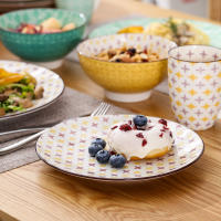 Juego de Vajilla de Porcelana Vancasso Tulip 16 Piezas 4 Colores 4 Diseños Plato de Cena Plato de Postre Bol y Mug Set Utensilios de Cocina Cerámica Producto Normal y Sostenible Para Todas las Temporadas - details 11