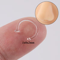 Retenedores de cristal transparente para Piercing de nariz, 2 piezas, retenedores para tabique, tachuelas flexibles para labio, oreja, nariz, lengua, anillo, cartílag para pezones - details 6