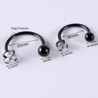 Pendientes de acero inoxidable con forma de herradura, aretes de aguja fina de 0,8mm, con tornillo de dientes externos de circonia, 2 piezas, gran oferta - details 2