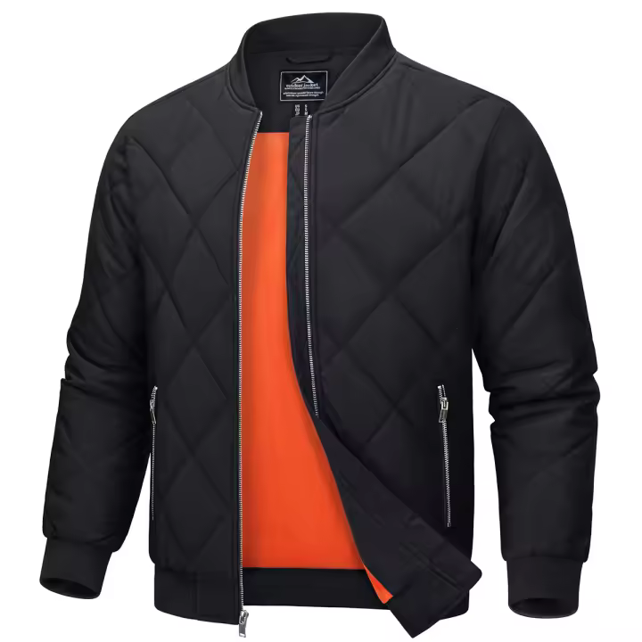 MAGCOMSEN Men's Bomber Jackets Autumn Thicken Insulated Full Zipper Windproof Jacket for Going Out - 1