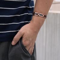 Pulsera de Cobre Puro para Hombres Ancha de 12mm Fibra de Carbono Negra Terapia Magnética - details 4