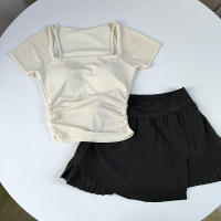 Conjunto de Yoga para Mujeres Falda de Tenis de Nylon Pantalones de Fitness - details 6