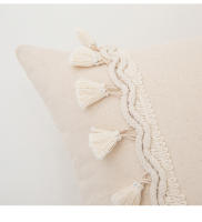 Bonenjoy, 1 funda de almohada con borlas, funda de cojín Beige, funda de almohada de lino y algodón, 30x5 0/45x4 5/50x50, fundas de almohada para decoración de coche/hogar/oficina - details 11