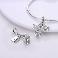 Encantos de Serie Zirconia de Plata Esterlina S925 100% Real para Mujeres Joyería Fina de Cumpleaños Ajuste a Pulsera y Bangle de 3mm - details 24