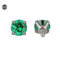 Gema CZ de titanio ASTM F136, accesorio con rosca interna para Labret Lip Stud, bolas de repuesto, Tragus Helix, pendientes, parte superior dérmica, 2,5-4mm, 2 unidades - details 6