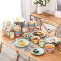 Juego de Vajilla de Porcelana Vancasso Tulip 16 Piezas 4 Colores 4 Diseños Plato de Cena Plato de Postre Bol y Mug Set Utensilios de Cocina Cerámica Producto Normal y Sostenible Para Todas las Temporadas - details 2