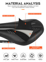 TOSEEK Full Carbon Saddle MTB/Road Bike Saddle 143/155MM Super Light Leather Carbon Cushions 135g Carbon Rails Bicycle Seat - details 3