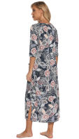 Bata larga de media manga con cremallera para mujer, ropa de dormir de longitud completa, Camisón con bolsillos, bata de baño - details 49