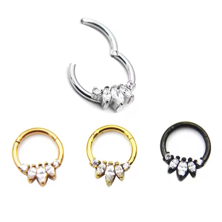 Anillos de Aro para la nariz de alta calidad, 16g, 100%, anillo de acero quirúrgico para la nariz, colgador de piercing para el cuerpo, joyería de moda, 1 ud. - 1