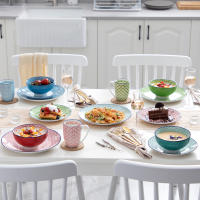 Vancasso-vajilla de porcelana Macaron, 16 piezas, 4 platos de cena, postre, cuencos, tazas, servicio para 4 personas - details 3