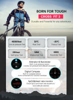 North Edge Cross Fit3 GPS reloj amoled screen Compass barómetro altímetro 50m impermeable - details 1