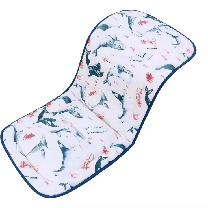 Cojín de Silla de Paseo Universal de Algodón 100% Adecuado para Cochecito y Asiento de Coche - 1