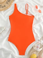 Bañador de una pieza para mujer, nuevo traje de baño liso sin espalda, con correa ajustable, Sexy para playa, - details 30