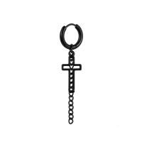 Pendiente de aro con plumas cruzadas para mujer, Piercing de acero inoxidable, con Clip, estilo hip pop, Punk, CZ, magnético, 1 par - details 18