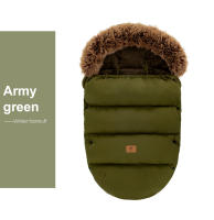 Bolsa de banderines cálida para bebé, saco universal impermeable para cochecito de niño pequeño, se adapta a la mayoría de los cochecitos, verde militar, longitud 92 cm - details 4