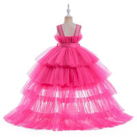Summer Pink Trailing Lace Baby Girl Dress Toddler 1st Birthday Party Princess Dresses for Girl Formal Puffy Wedding Gown Vestido - details 13
