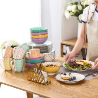 Juego de Vajilla de Porcelana Vancasso Tulip 16 Piezas 4 Colores 4 Diseños Plato de Cena Plato de Postre Bol y Mug Set Utensilios de Cocina Cerámica Producto Normal y Sostenible Para Todas las Temporadas - details 16