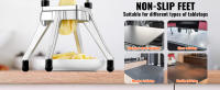 SucceBuy Cortador de Papas Fritas Compacto de Acero Inoxidable Rebanador Manual de Verduras y Frutas con 4 Cuchillas (1/4", 3/8", 1/2") y 6 Trozos Ideal para Cortar Patatas - details 3