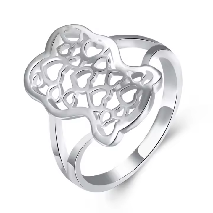 Anillo de oso hueco de Plata de Ley 925, joyería de moda para hombres y mujeres, regalo - 1