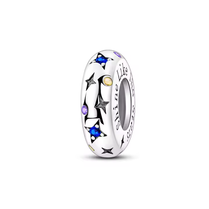 Colgante de la serie de estrellas y lunas para mujer, collar de pulsera DIY, cuentas de plata de ley 925, joyería fina colgante, cumpleaños Gi - 1