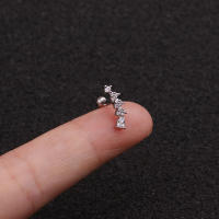 2PcsFashion gran circón ala cartílago pendiente para las mujeres piercing 1,0x6mm tragus Torre lóbulo de la oreja de helix piercing joyas - details 11