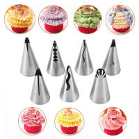 Boquilla de borde de falda coreana, herramientas de decoración de pastelería de acero inoxidable, para glaseado de crema y magdalenas, 8 unidades por juego - details 2