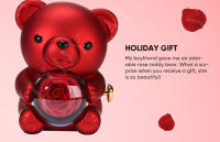 Osito de Rosa Preservada con Collar Personalizado – Regalo Romántico para Navidad, San Valentín, Cumpleaños y Día de la Madre - details 1