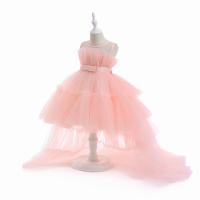 Summer Pink Trailing Lace Baby Girl Dress Toddler 1st Birthday Party Princess Dresses for Girl Formal Puffy Wedding Gown Vestido - details 31