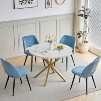 EGOONM 4PCS Sillas de comedor tapizadas de estilo nórdico, sillas ergonómicas de ocio para oficina en casa, patas de metal negro, beige - details 13