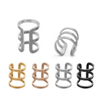 Anillo de acero inoxidable para piercing sin perforación, aro doble triple, clip para el cartílago tragus, 2 piezas - details 1