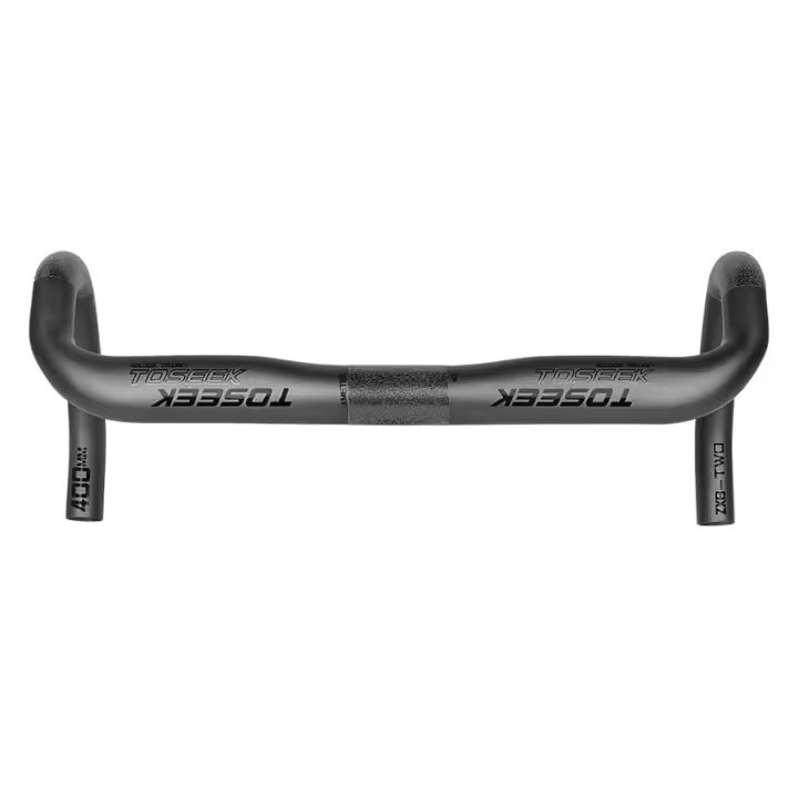 TOSEEK Full Carbon Fiber Handlebar Bent Bar Black Matte Finish Road Bike Carbon Handlebar 40/42/44 cm External Routing - 1
