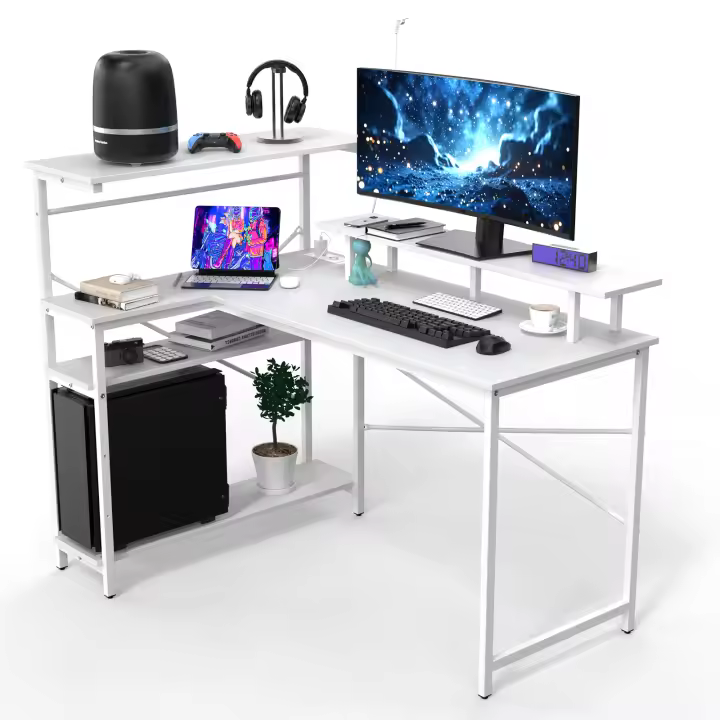 Escritorio Plegable Rcynview para Computadora, para Dormitorio, Oficina, Sofá, Estudio, Color Blanco, 100x55x75cm - 1
