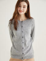 LINY XIN Women's Crew Neck Cardigan Sweater 100% Merino Wool Spring Fall Lightweight Soft Long Sleeve Knitted Coat - details 25