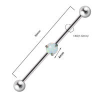 Piercing de titanio g23, 14g, Ópalo, Luna, flor, pendientes de tuerca, doble oreja, puente de oreja, joyería, 1 ud. - details 29