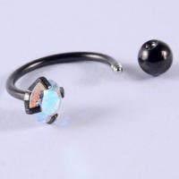 Pendientes de acero inoxidable con forma de herradura, aretes de aguja fina de 0,8mm, con tornillo de dientes externos de circonia, 2 piezas, gran oferta - details 14