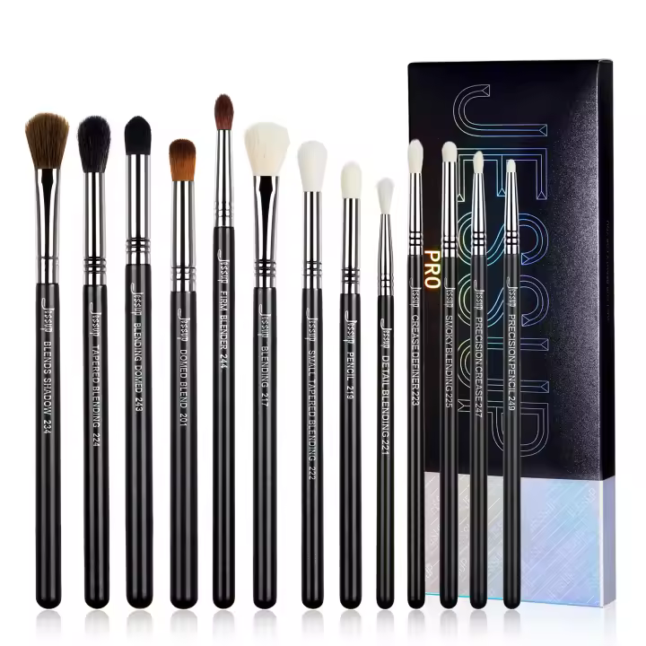 Jessup - Juego de brochas para maquillaje de ojos, profesional, para difuminar ojos, sintéticas, para sombras, pliegues, lápiz ahumado, T338 - 1