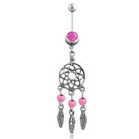 Atrapasueños de cristal austriaco para el Ombligo, Piercing de acero quirúrgico para Ombligo, 2 piezas - details 3