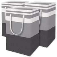 Cesta de algodón y lino para ropa sucia, bolsa de almacenamiento plegable de gran capacidad, color gris, simplificada, 1 unidad - details 1