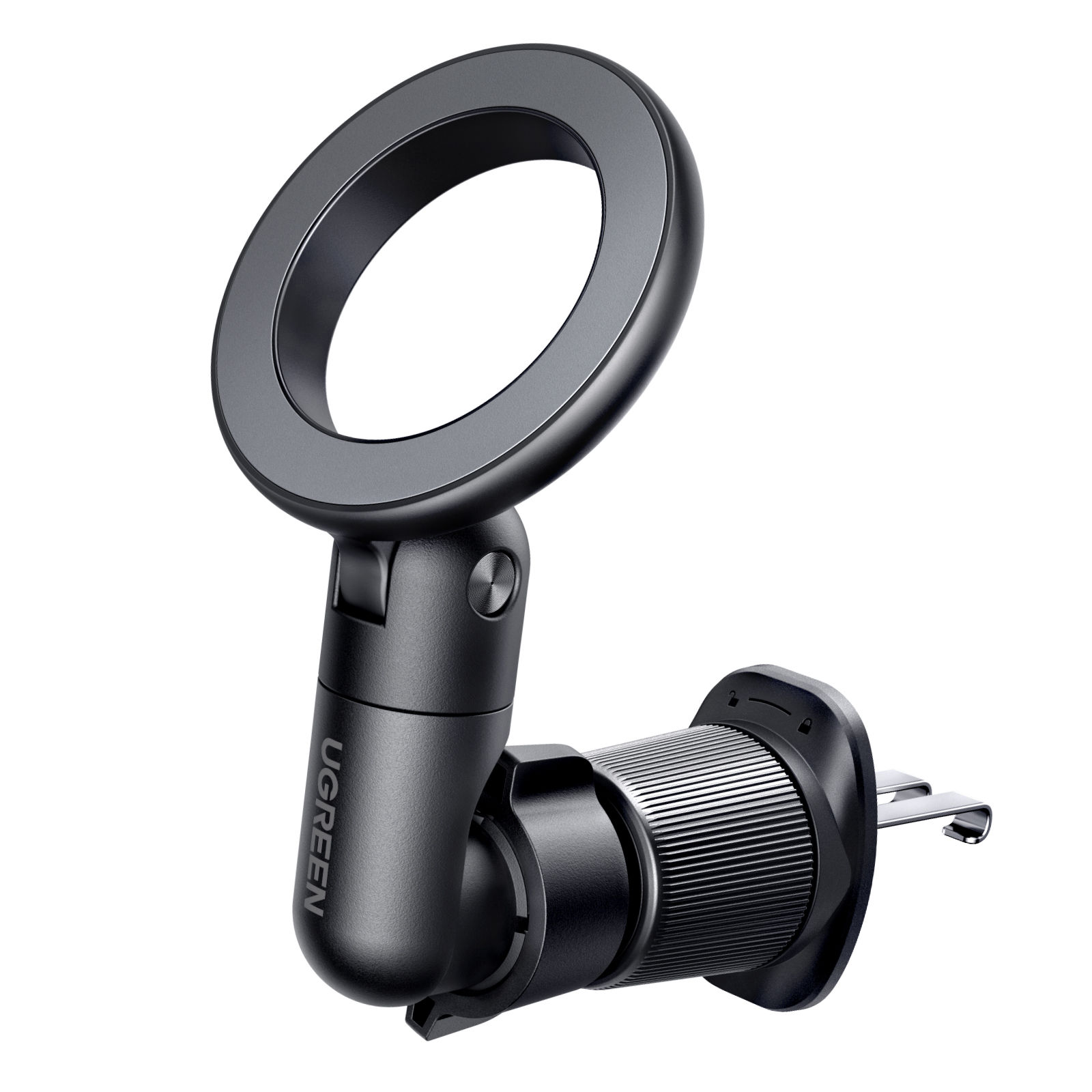 UGREEN Soporte Magnético para Coche, Soporte para Rejilla de Aire 360° con Gancho C, Compatible Universal con iPhone 16/15 Pro Max, Galaxy S24/S23, Todos los Móviles (Negro)
