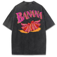 Camisetas lavadas con estampado de plátano rosa creativo para mujer, camisetas suaves de verano, Top informal cómodo deportivo de manga corta, gran oferta - details 28